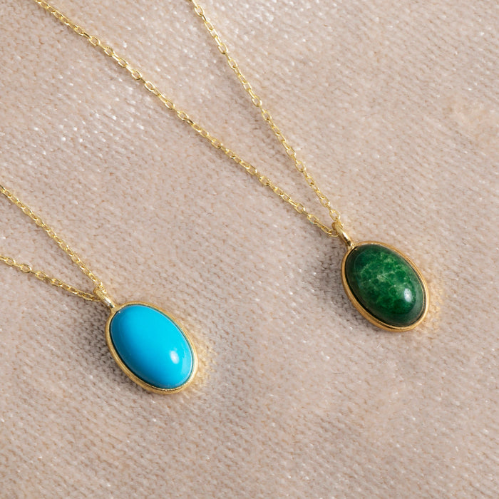 Dainty Jade & Turquoise Necklace