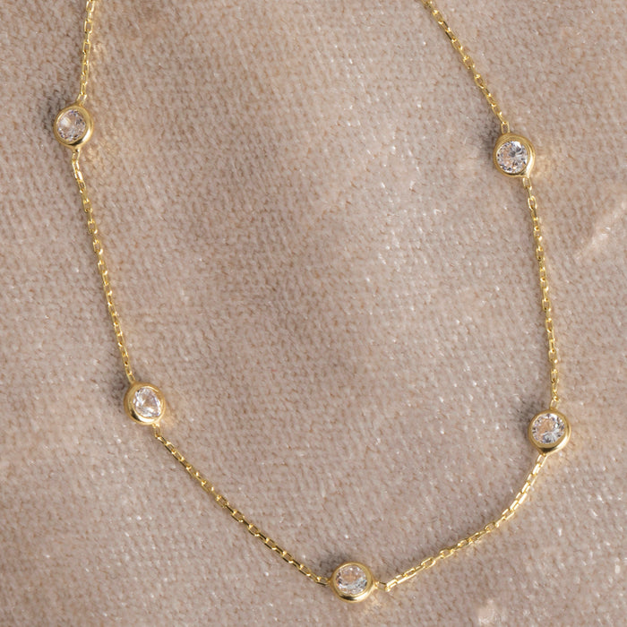 Dainty CZ Station Bracelet