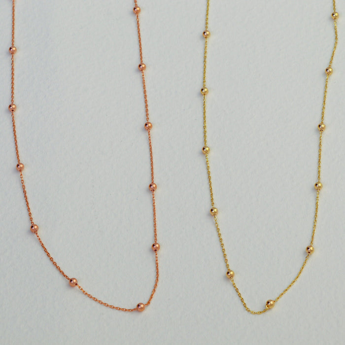Gold Vermeil Beaded Satellite Chain Necklace