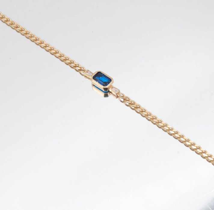 14k Solid Gold Sapphire Bracelet