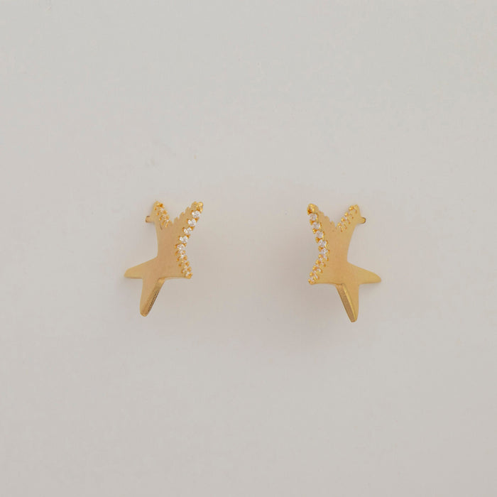 14k Gold Vermeil Star Hoop Earrings