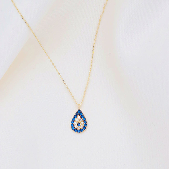 14K Gold Evil Eye Necklace