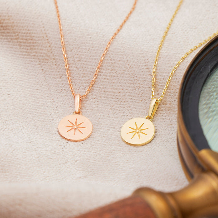 Gold Starburst Coin Necklace