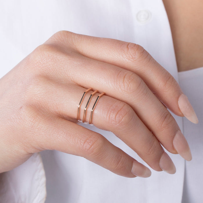 Elegant Hexagon Geometric Gold Ring