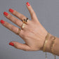 Elegant Hexagon Geometric Gold Ring