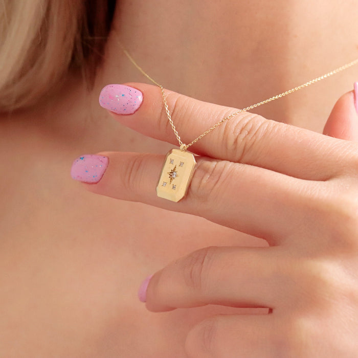 14K Gold North Star Necklace