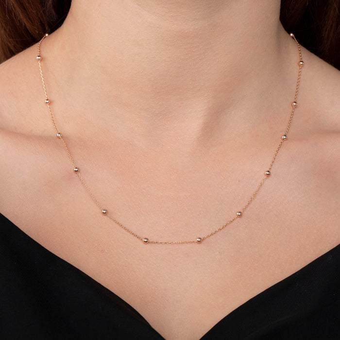 Gold Vermeil Beaded Satellite Chain Necklace
