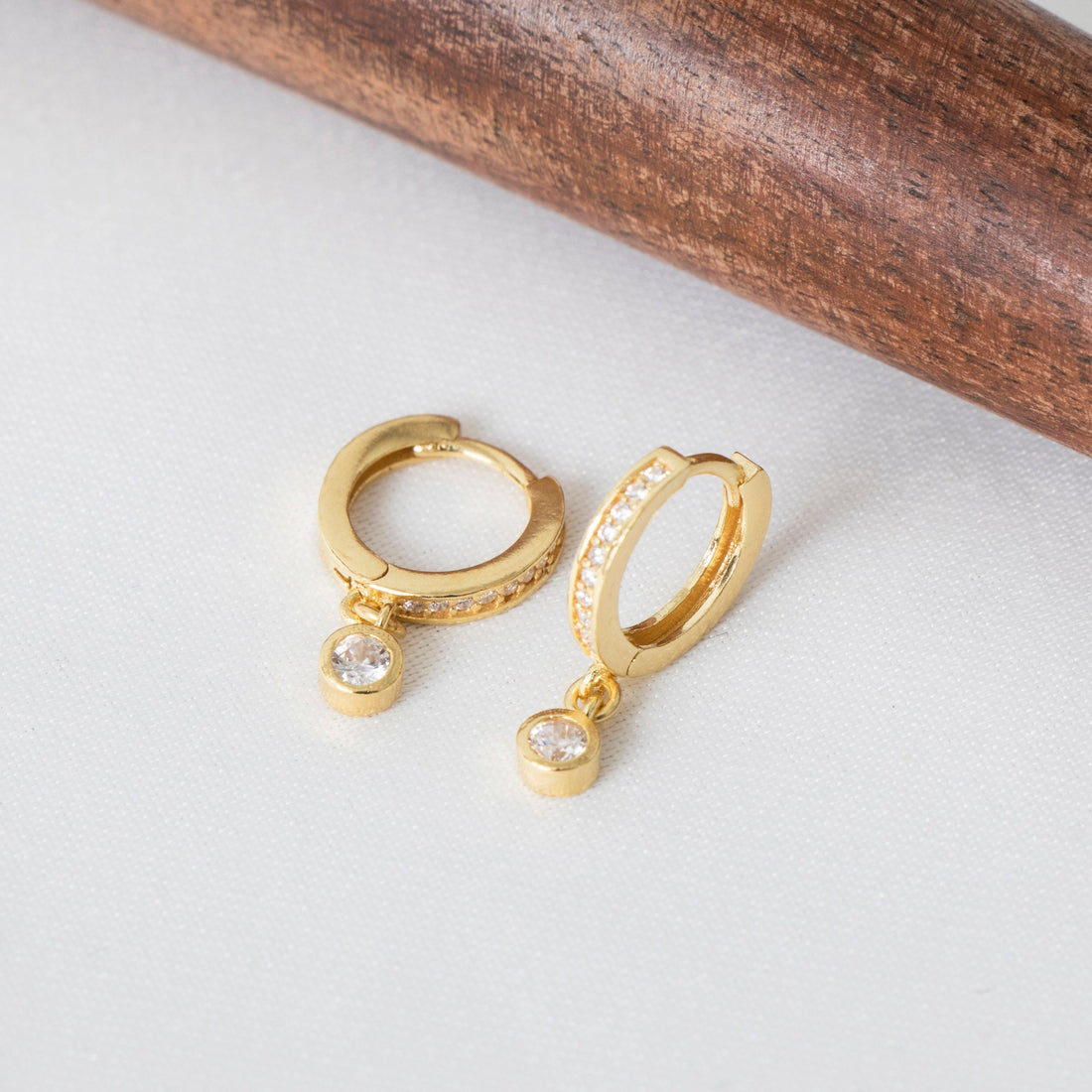 CZ Huggie Hoop Earrings