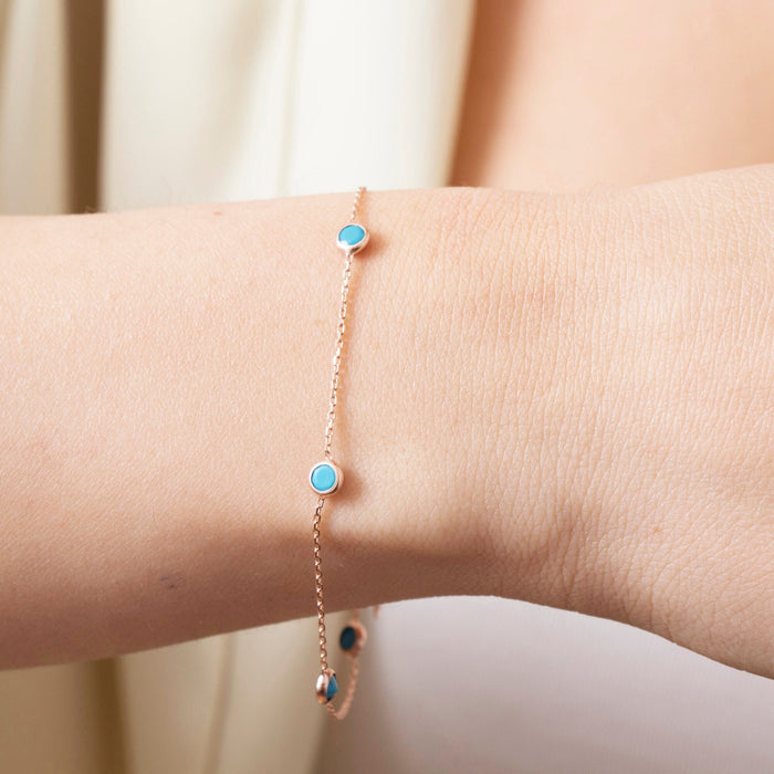 Elegant Turquoise Station Bracelet