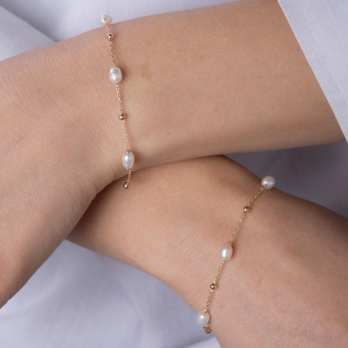 14K Gold Vermeil Pearl Bracelet