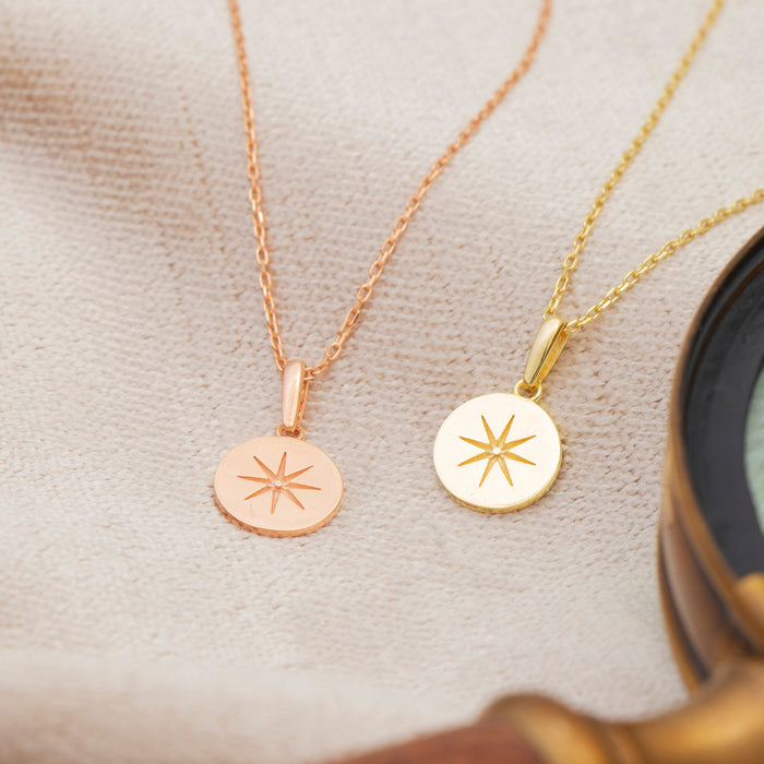 Gold Starburst Coin Necklace