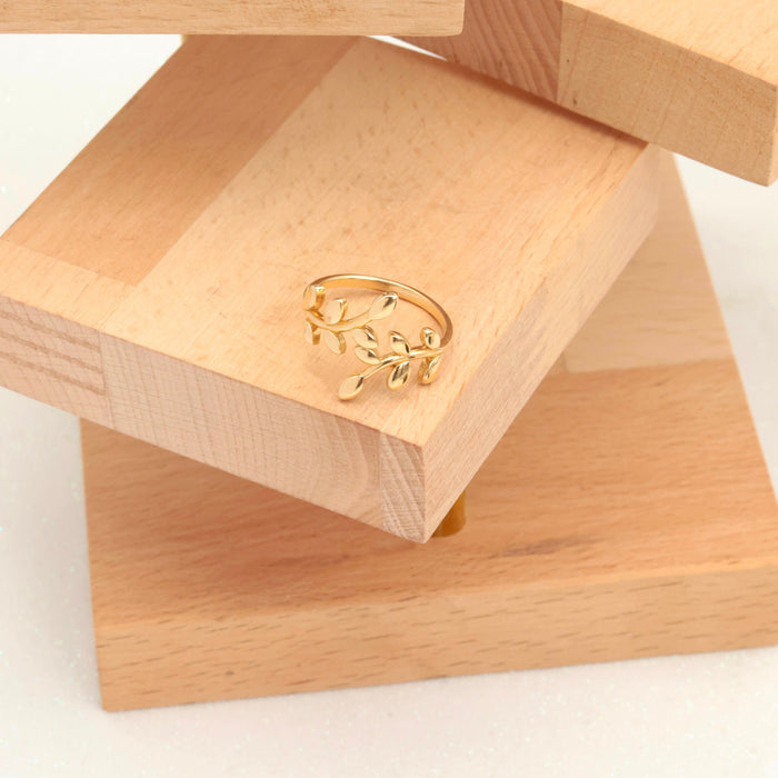 14K Solid Gold Leaf Ring