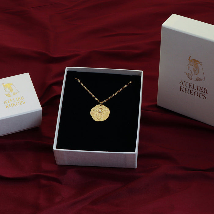 14K Gold Compass Pendant Necklace