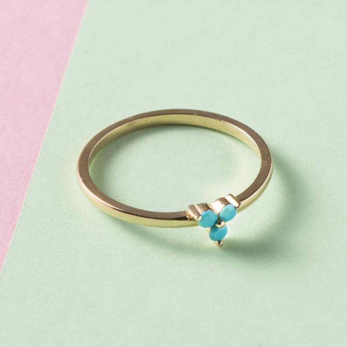 Delicate 14k Gold Turquoise Ring