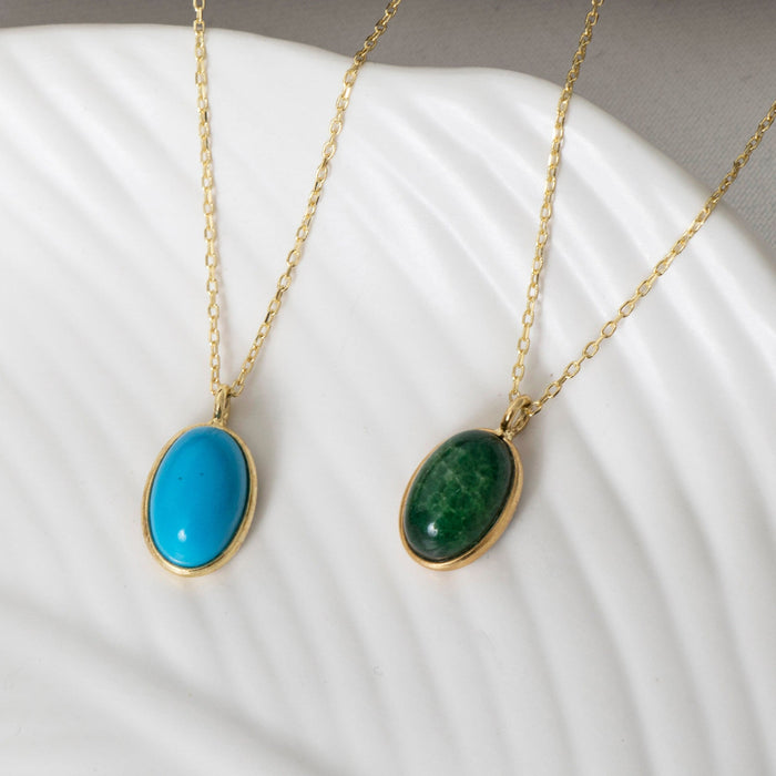 Dainty Jade & Turquoise Necklace