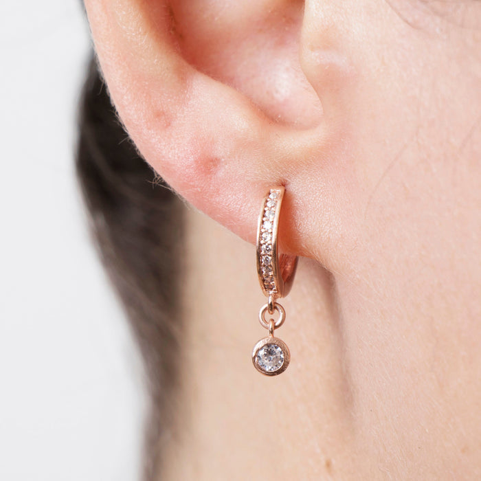Dainty CZ Huggie Hoop Earrings
