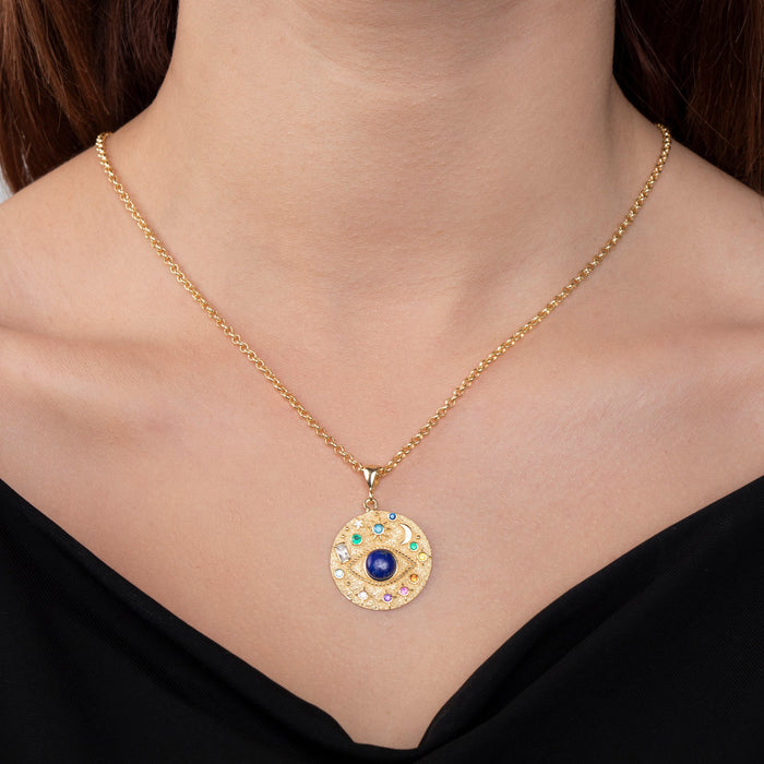 Chunky Vermeil Evil Eye Necklace