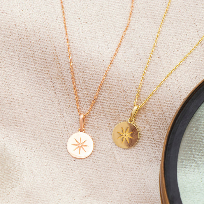 Gold Starburst Coin Necklace