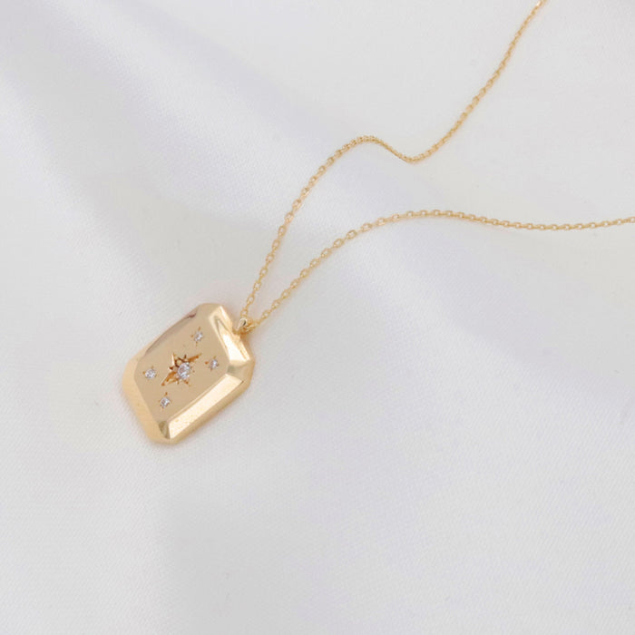 14K Gold North Star Necklace