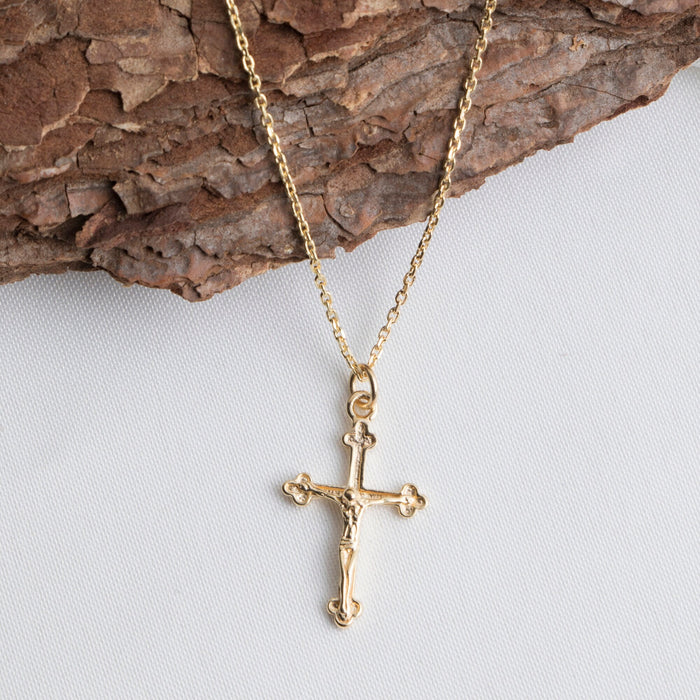 Gold Vermeil Crucifix Necklace