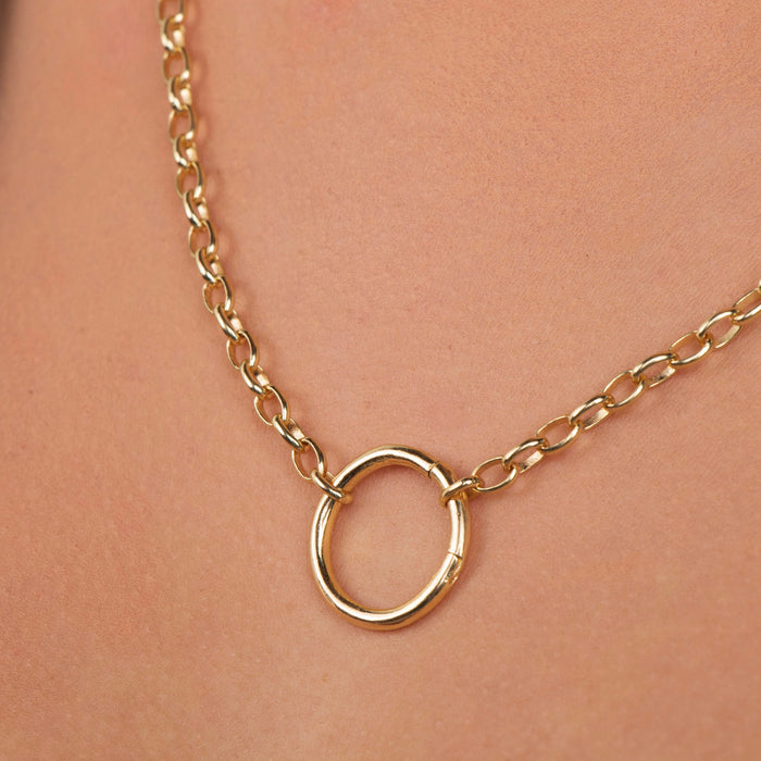 Chunky Gold Carabiner Lock Necklace