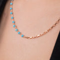 Turquoise & Gold Chain Necklace