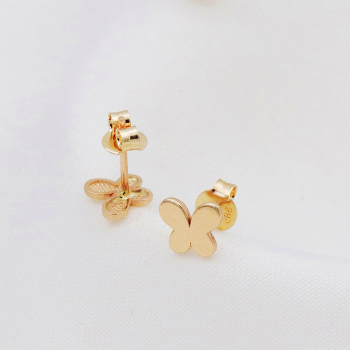 Delicate 14k Gold Butterfly Stud Earrings