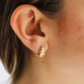 Vintage 14k Gold Chunky Croissant Hoop Earrings