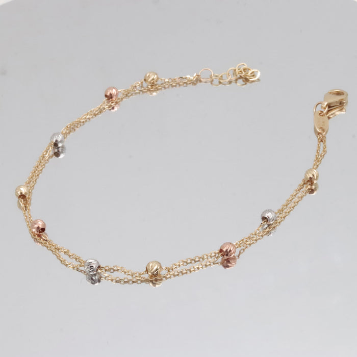 14K Solid Gold Ball Chain Bracelet