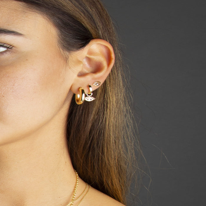 Gold Evil Eye Stud Earrings
