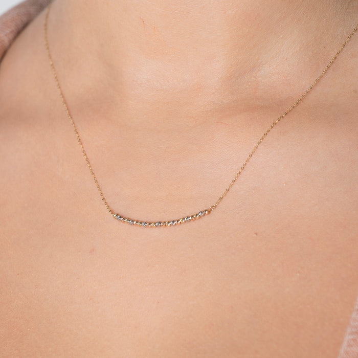 Elegant 14k Solid Gold Bar Necklace
