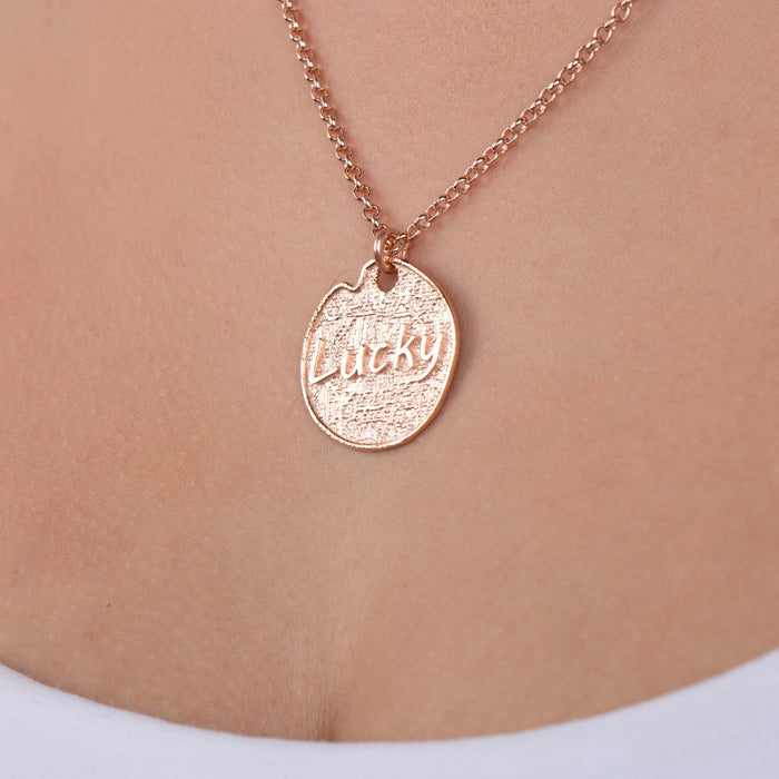Vintage Gold Lucky Charm Medallion Necklace