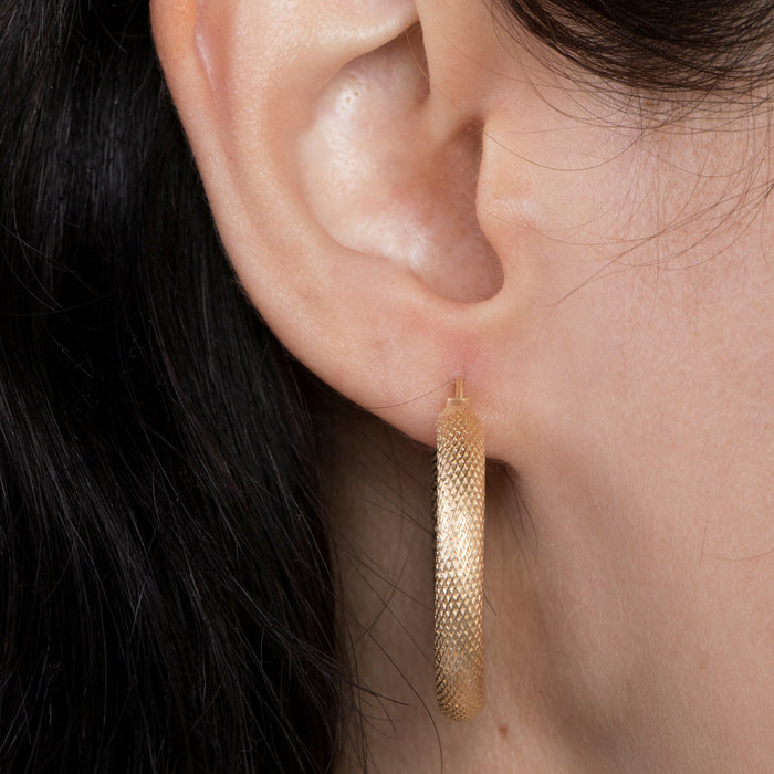 Textured Gold Hoop Earrings