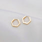 Hexagon Huggie Hoop Earrings