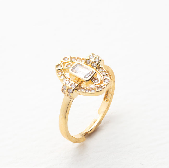 Oval Gemstone Halo Ring