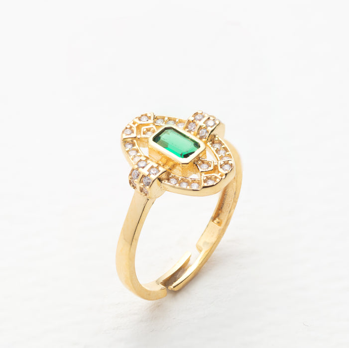 Oval Gemstone Halo Ring