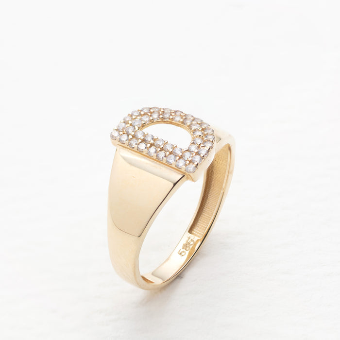 Personalized 14k Solid Gold Initial Ring