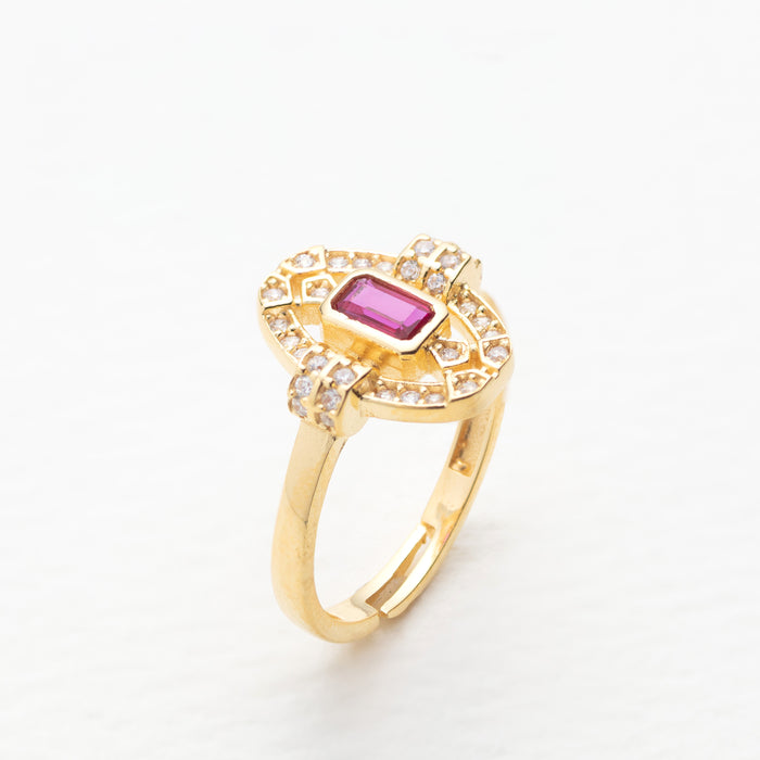 Oval Gemstone Halo Ring