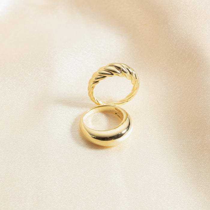 Dome & Twisted Rope Rings