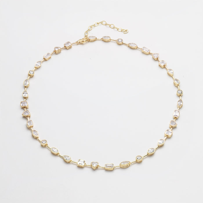 Bezel Set Crystal Necklace