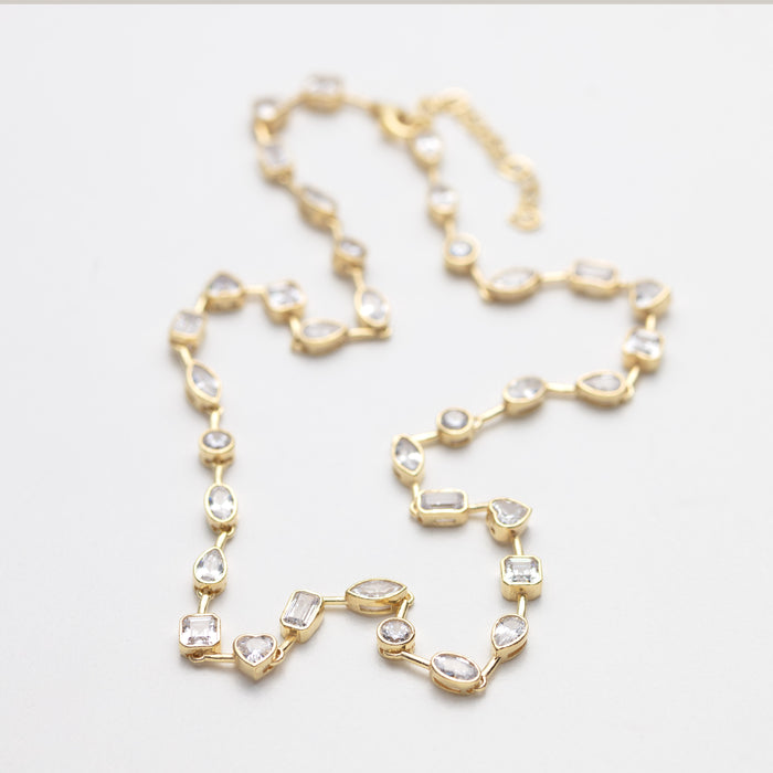 Bezel Set Crystal Necklace
