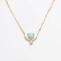 Blue Opal Crescent Necklace