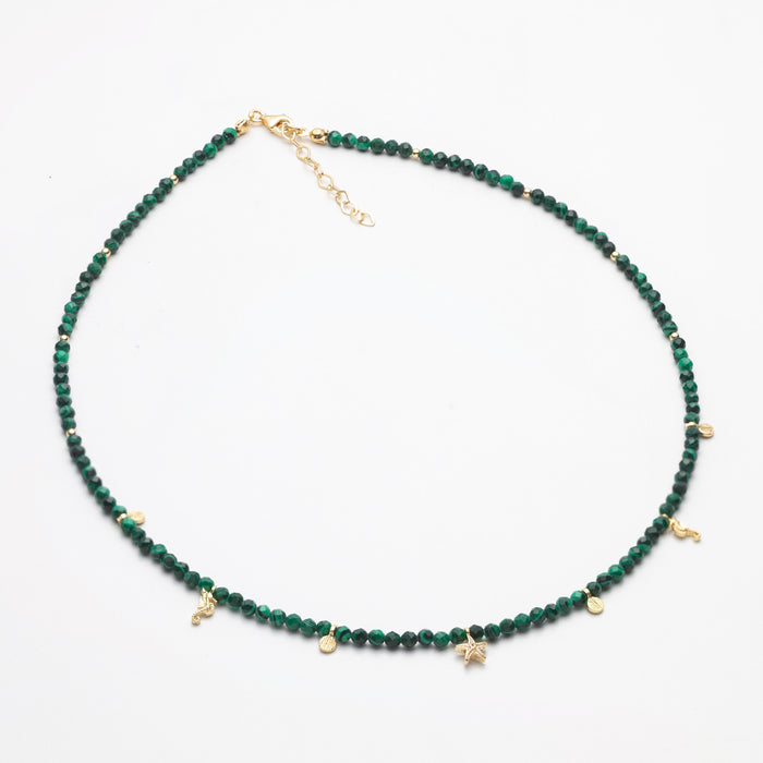 Green Malachite Sea Charm Necklace