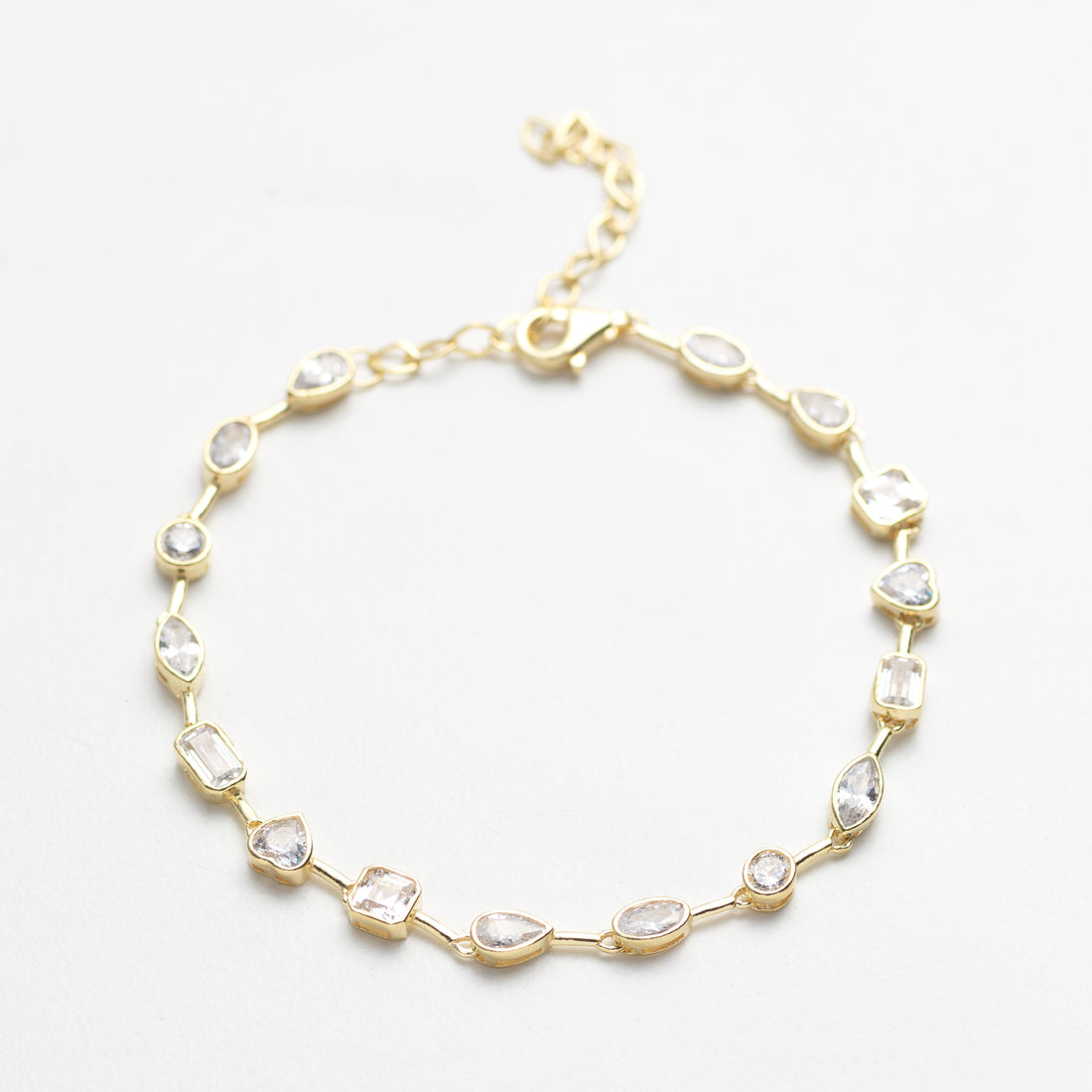 Bezel Set Crystal Bracelet