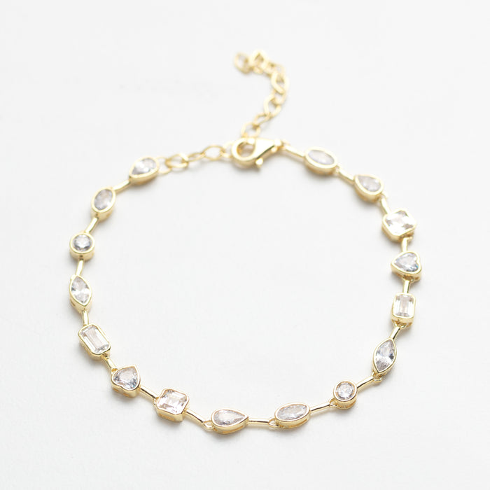 Bezel Set Crystal Bracelet