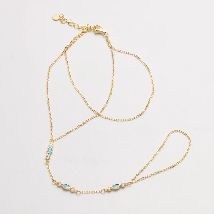 Turquoise Hand Chain Bracelet