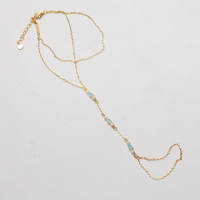 Turquoise Hand Chain Bracelet