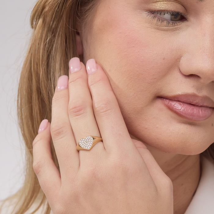 Pave Diamond Signet Ring