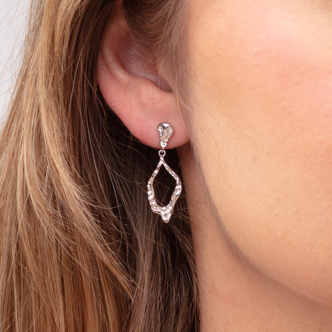 Textured Open-Loop Drop Earrings