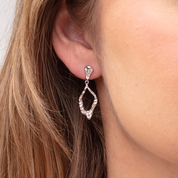 Textured Open-Loop Drop Earrings